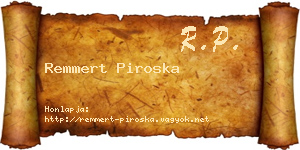 Remmert Piroska névjegykártya